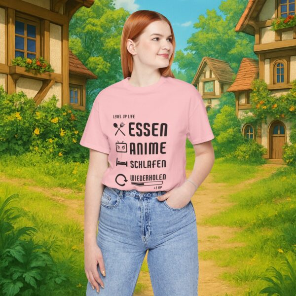 Essen Schlafen Anime Wiederholen Level Up | Unisex Shirt | Anime T-Shirt