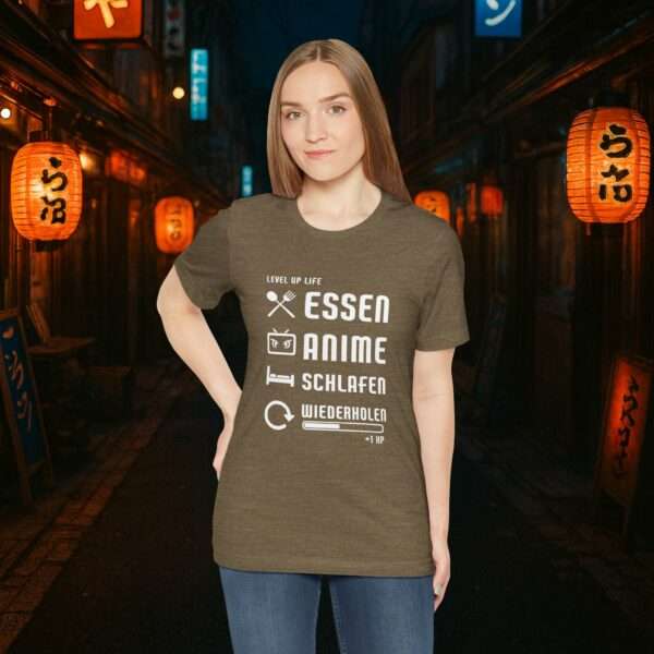 Essen Schlafen Anime Wiederholen Level Up | Unisex Shirt | Anime T-Shirt