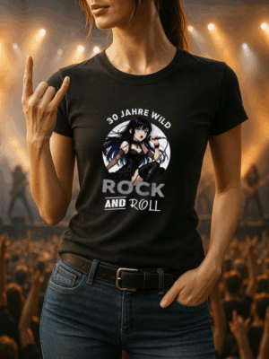 30Geburtstag Rock ANime Geburtstagsshirt 30 rock | Rock and Roll | 30 Geburtstag | Anime Mädchen | Musik