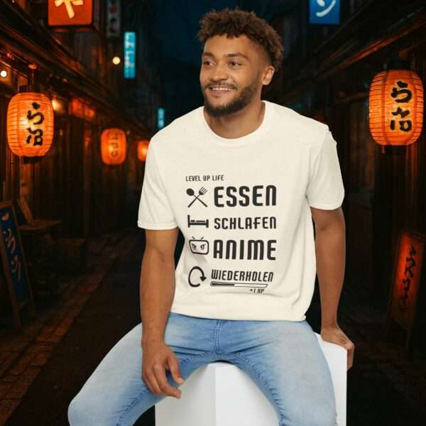 Anime T-Shirt | Essen, Schlafen, Anime, Wiederholen | Otaku Shirt | Für Männer und Frauen