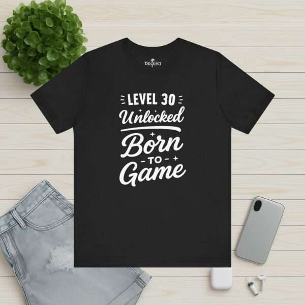 3269804778793003868_v2_2048_custom.jpeg Level 30 Unlocked Born to Game T-Shirt – Perfektes 30 Geburtstag Gamer Shirt Schlicht