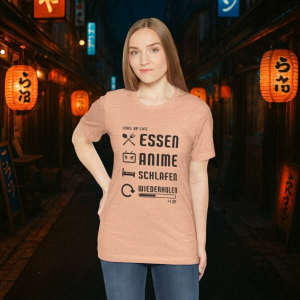 Essen Schlafen Anime Wiederholen Level Up | Unisex Shirt | Anime T-Shirt