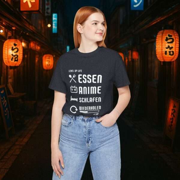 Essen Schlafen Anime Wiederholen Level Up | Unisex Shirt | Anime T-Shirt