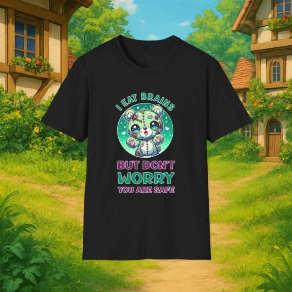 Kawaii Horror Shirt | I eat brains but dont worry you are safe | Zombie Bär