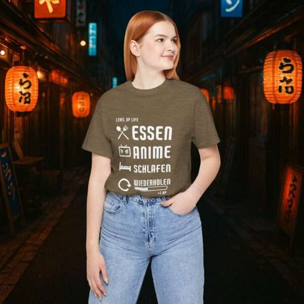 Essen Schlafen Anime Wiederholen Level Up | Unisex Shirt | Anime T-Shirt