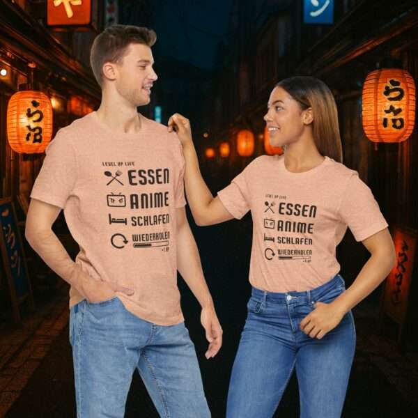 Essen Schlafen Anime Wiederholen Level Up | Unisex Shirt | Anime T-Shirt