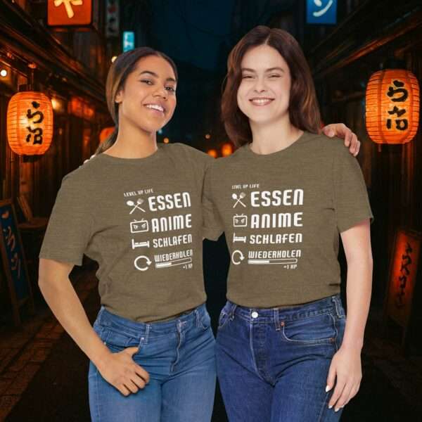 Essen Schlafen Anime Wiederholen Level Up | Unisex Shirt | Anime T-Shirt