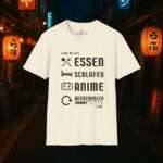 Anime T-Shirt | Essen, Schlafen, Anime, Wiederholen | Otaku Shirt | Für Männer und Frauen