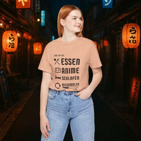 Essen Schlafen Anime Wiederholen Level Up | Unisex Shirt | Anime T-Shirt