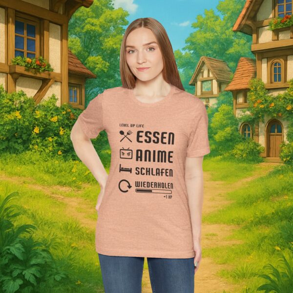 Essen Schlafen Anime Wiederholen Level Up | Unisex Shirt | Anime T-Shirt