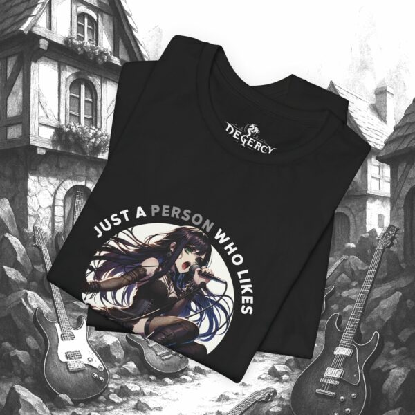 Just a Person Who Likes Anime and Rock | Unisex | T-Shirt | Anime Rock Shirt