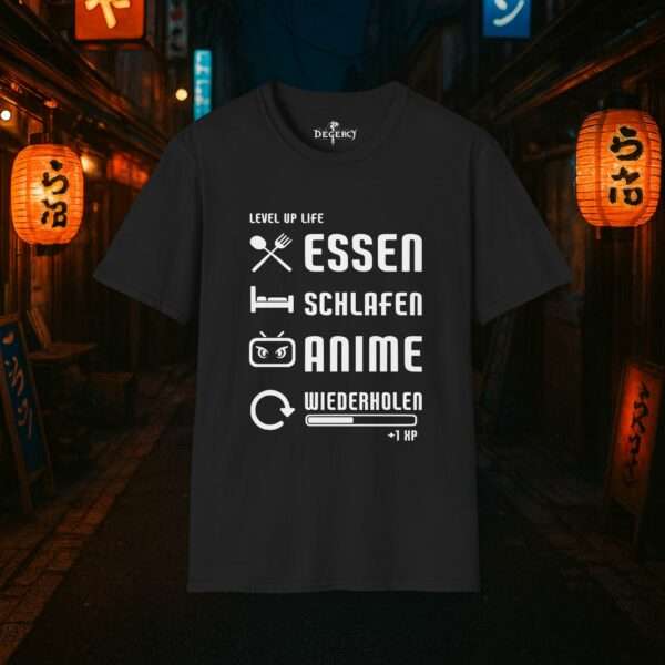 Anime T-Shirt | Essen, Schlafen, Anime, Wiederholen | Otaku Shirt | Für Männer und Frauen