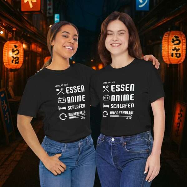 Essen Schlafen Anime Wiederholen Level Up | Unisex Shirt | Anime T-Shirt