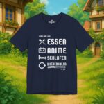 Essen Schlafen Anime Wiederholen Level Up | Unisex Shirt | Anime T-Shirt