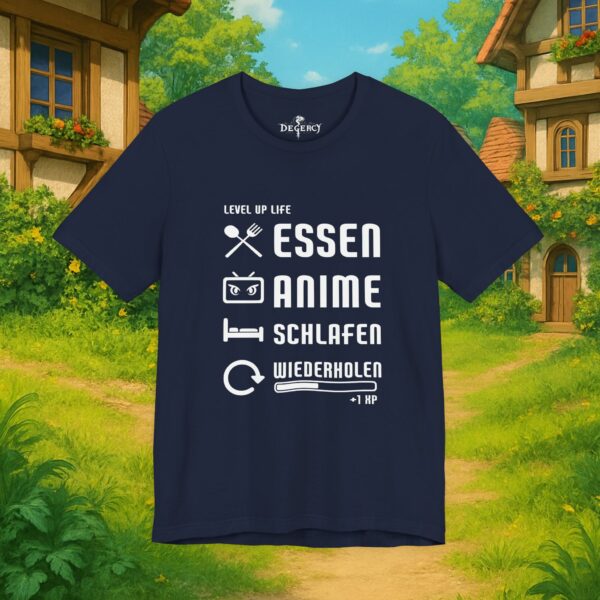 Essen Schlafen Anime Wiederholen Level Up | Unisex Shirt | Anime T-Shirt