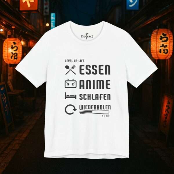 Essen Schlafen Anime Wiederholen Level Up | Unisex Shirt | Anime T-Shirt