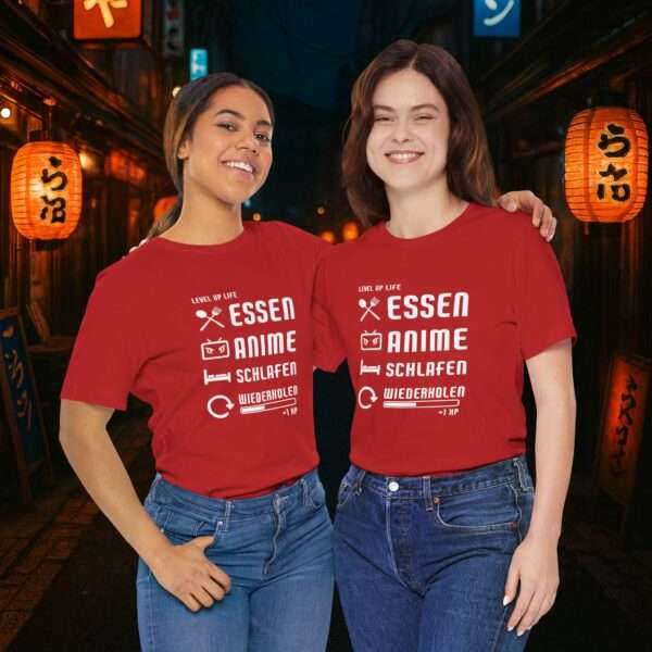 Essen Schlafen Anime Wiederholen Level Up | Unisex Shirt | Anime T-Shirt
