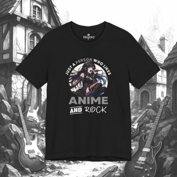 Just a Person Who Likes Anime and Rock | Unisex | T-Shirt | Anime Rock Shirt