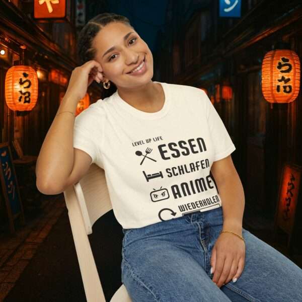 Anime T-Shirt | Essen, Schlafen, Anime, Wiederholen | Otaku Shirt | Für Männer und Frauen