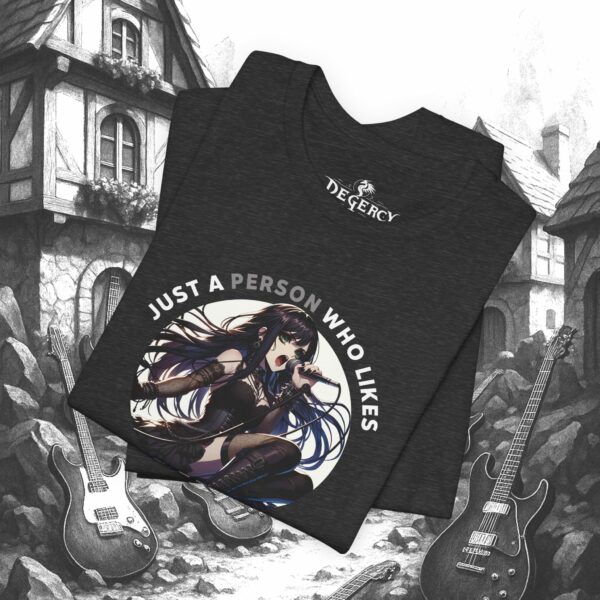 Just a Person Who Likes Anime and Rock | Unisex | T-Shirt | Anime Rock Shirt