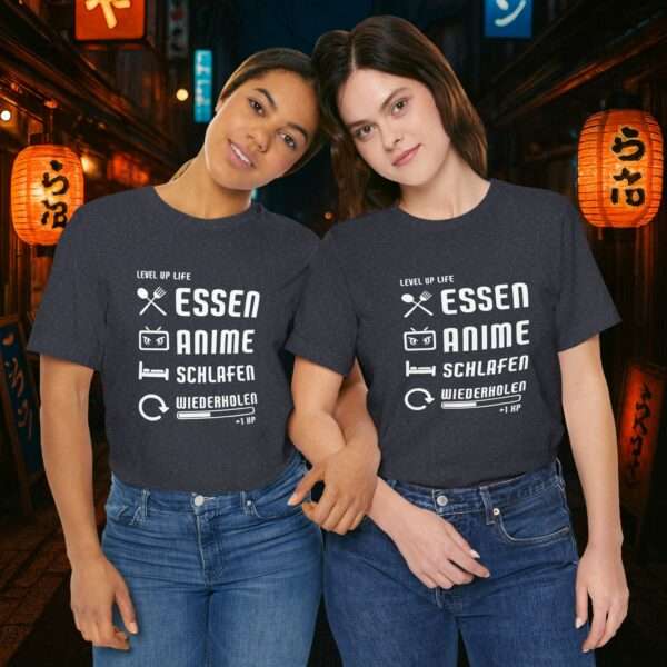 Essen Schlafen Anime Wiederholen Level Up | Unisex Shirt | Anime T-Shirt