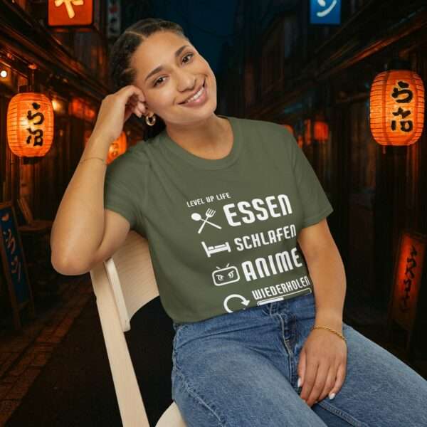 Anime T-Shirt | Essen, Schlafen, Anime, Wiederholen | Otaku Shirt | Für Männer und Frauen