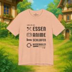 Essen Schlafen Anime Wiederholen Level Up | Unisex Shirt | Anime T-Shirt