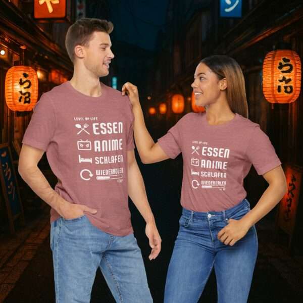 Essen Schlafen Anime Wiederholen Level Up | Unisex Shirt | Anime T-Shirt