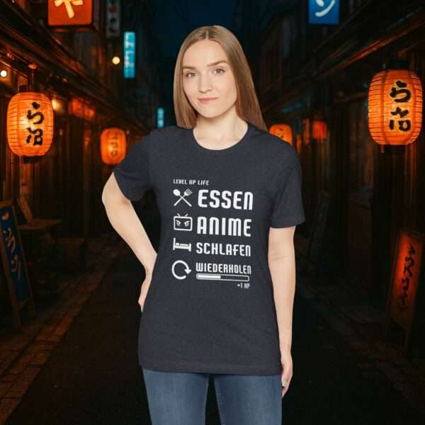 Essen Schlafen Anime Wiederholen Level Up | Unisex Shirt | Anime T-Shirt