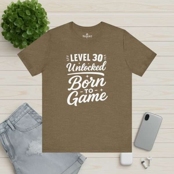 8320344687003486900_v2_2048_custom.jpeg Level 30 Unlocked Born to Game T-Shirt – Perfektes 30 Geburtstag Gamer Shirt Schlicht