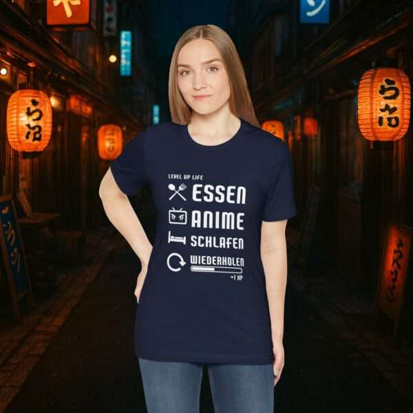 Essen Schlafen Anime Wiederholen Level Up | Unisex Shirt | Anime T-Shirt