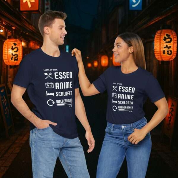 Essen Schlafen Anime Wiederholen Level Up | Unisex Shirt | Anime T-Shirt