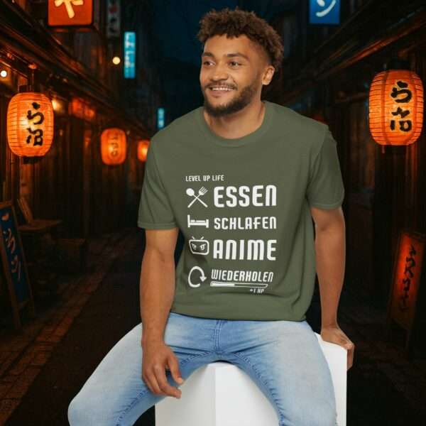 Anime T-Shirt | Essen, Schlafen, Anime, Wiederholen | Otaku Shirt | Für Männer und Frauen