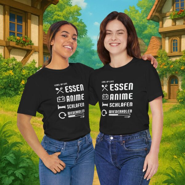 Essen Schlafen Anime Wiederholen Level Up | Unisex Shirt | Anime T-Shirt
