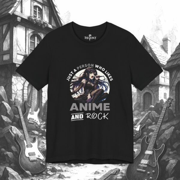 Just a Person Who Likes Anime and Rock | Unisex | T-Shirt | Anime Rock Shirt