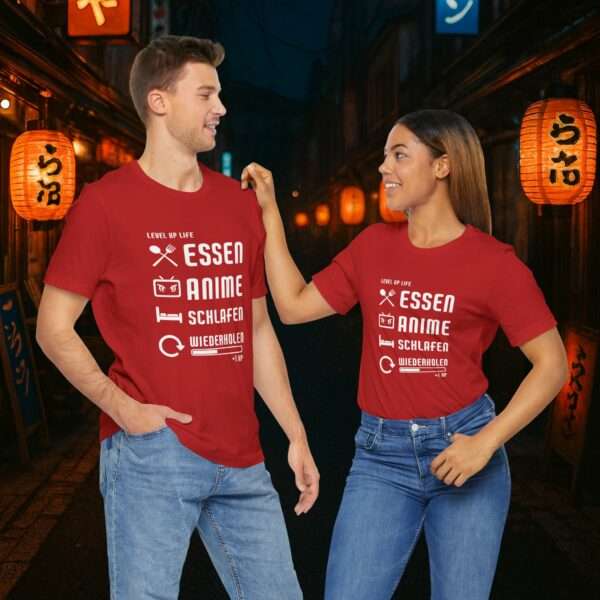 Essen Schlafen Anime Wiederholen Level Up | Unisex Shirt | Anime T-Shirt