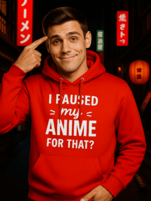 Hoodie Paused anime Anime Hoodie Schlicht „I Paused My Anime for That?“ – Lustiger Anime Pullover für Otakusie