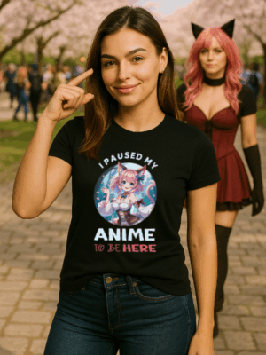Anime T-Shirt mit Catgirl Motiv – Lustiges Geschenk für Otaku