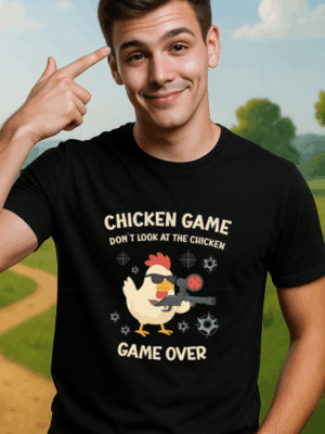 Game Over | Lustiges t-shirt | Chicken Game game don´t lock at the chicken