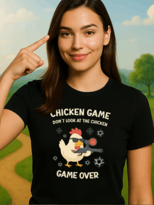 Chicken Game game don´t lock at the chicken | Game Over | Huhn shirt