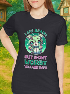 I eat brains But do not Worry, you are safe | Frauen T-Shirt | Horror Shirt | Kawaii T-Shirt